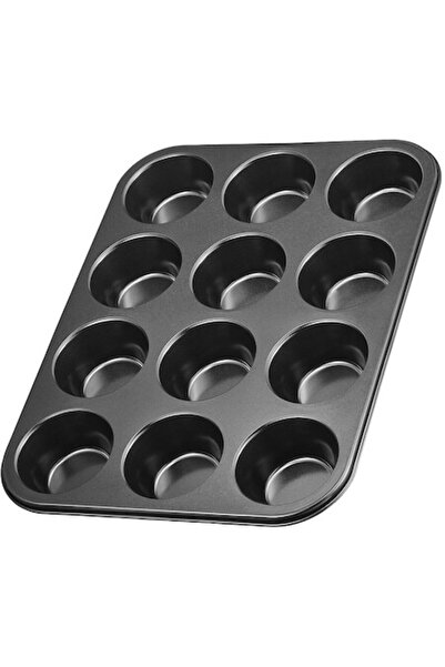 Ronyes Tava pentru briose, Ronyes®, 12 forme, 26 × 35 cm, Negru