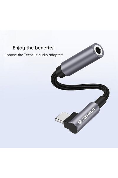 SKYDDAR INNOVATION Adaptor audio Type-C, MusicDoX AC7, sunet Hi-Fi, încărcare 3A, gri