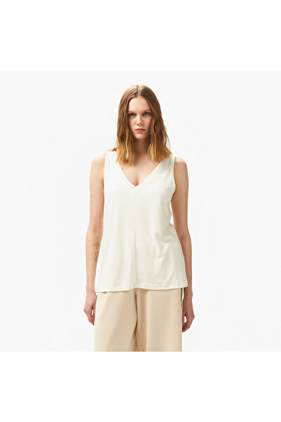 Nautica Kadın Krem Relaxed Fit T-Shirt