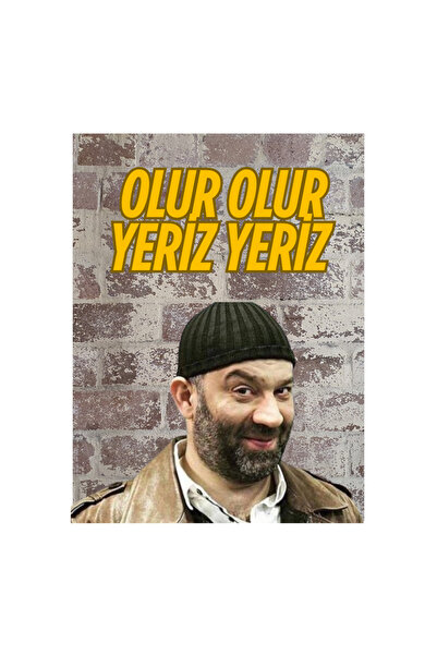 Komut Olur Olur Yeriz Yeriz Yazılı Komik Ahşap Retro Poster Tablo