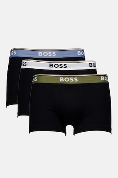 BOSS , Set of boxers with logo waistband - 3 pairs, Black, Khaki, Blue, 2XL