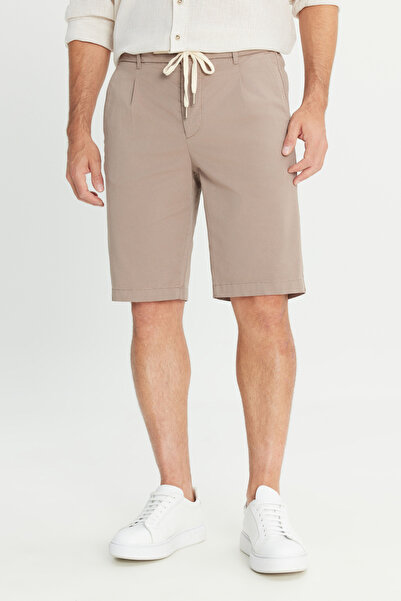 ALTINYILDIZ CLASSICS Cotton Slim Fit Tight Fit Waist Tie Side Pocket Flexible Shorts