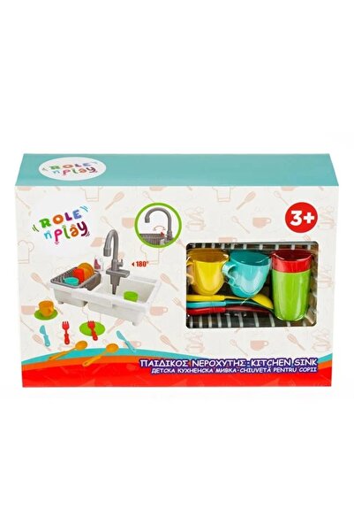 divendi-ro Set de joacă chiuvetă cu apă și aragaz, cu accesorii, plastic, 36x...