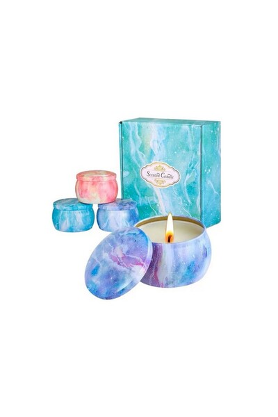 Anziner Σετ 4 αρωματικών κεριών από φυσικό κερί σόγιας,