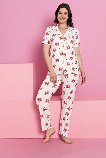 rindahomewear Set de pijamale cu nasturi MILAN pentru femei