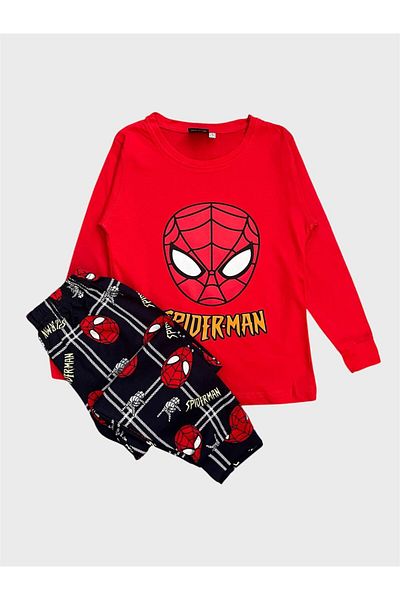 ALİŞ KİDS Male Child 100% Cotton Red Long Sleeve Pajamas Set