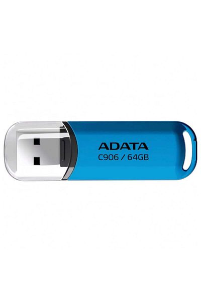 Adata Ac906 64g Usb Stick, Usb 2.0, Compact And Reliable, Blue