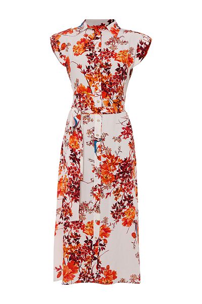 Eight Fashion Rochie de damă cu mâneci scurte lungi cu modele multicolore din viscoză