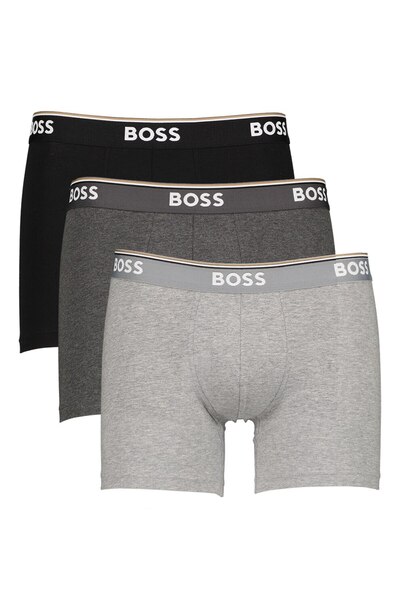 BOSS , Set of boxers with logo waistband - 3 pairs, Black, Grey, XL