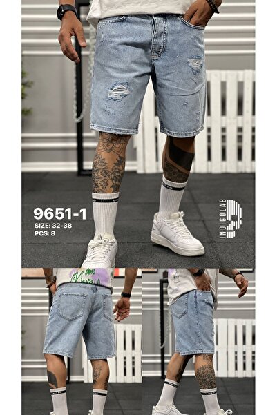 INDIGOLAB Erkek Mavi Baggy Denim Şort