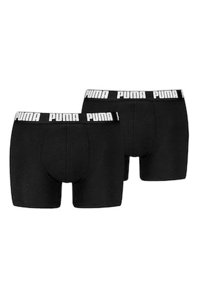 Puma , Set of Boxers with Logo Band at the Waist - 2 Pairs, White and Black, 2XL