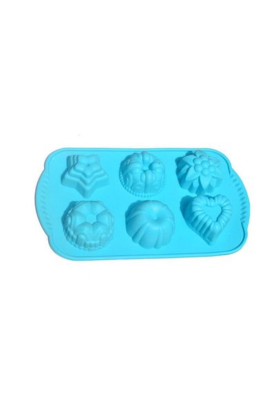 OEM Matră de silicon cu 6 figurine diferite, turcoaz, 30x17x4cm