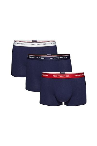 Tommy Hilfiger , Set of cotton blend boxers with logo waistband - 3 pairs, Navy Blue, 2XL