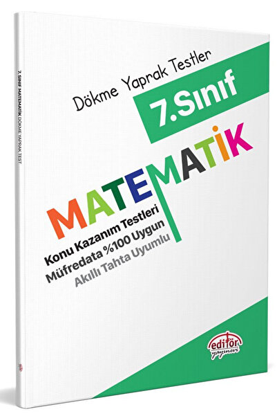 Editör Yayınevi 7. Sınıf Matematik Dökme Yaprak Testler 2025