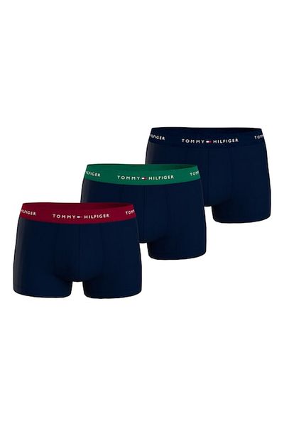 Tommy Hilfiger , Set of Boxers with Logo Waistband - 3 Pairs, Red, Green, Dark Blue, XL