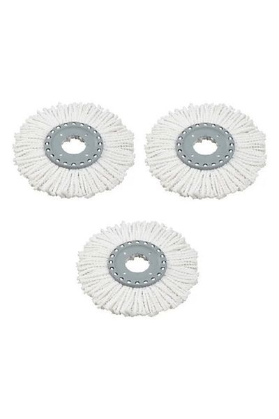 OEM Set 3 Universal Mop Refills with High Absorption Power, White