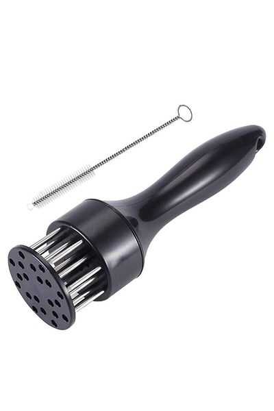 OEM Meat Tenderizer Tool with 21 Steel Pins, Ergonomic, 20x5 cm, Black