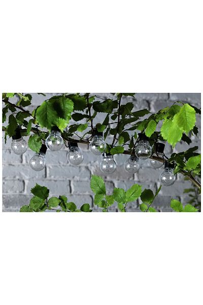 SERSIMO Ghirlanda Luminoasa, Led, Model Rona, 10 Becuri, 380cm, Incarcare Solara, Lumina Alb Cald