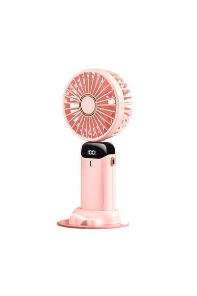 OEM Ventilator portabil, 5 viteze, LED, încărcare Type-C, tablete de aromaterapie, roz, 5000mAh, autonomie 11-20h