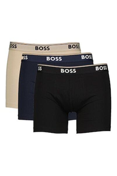 BOSS Set de boxeri cu bandă la talie cu logo - 3 perechi, Negru, Gri, Bleumar...
