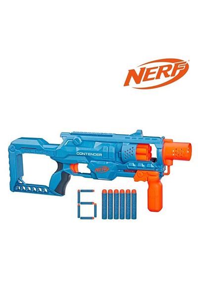 divendi-ro Nerf Elite Contender 2.0 Launcher, with 6 arrows included, 50x6x19cm, blue-orange