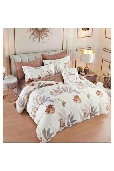 OEM Elegant Double Bed Linen Set, 6 Pieces, Cotton Finet