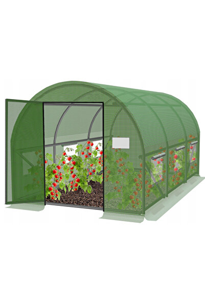 SERSIMO Sera de gradina, tip tunel cu cadru metalic, 300x200cm, verde, 6mp, u...