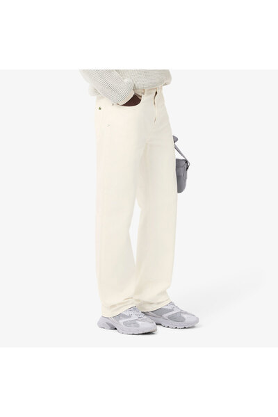Lacoste Erkek Straight Fit Beyaz Jean Pantolon