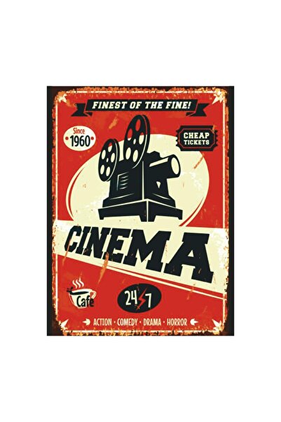 Komut Ξύλινη πινακίδα με θέμα το ρετρό κινηματογράφο |   Διακόσμηση Ταινιών Β...