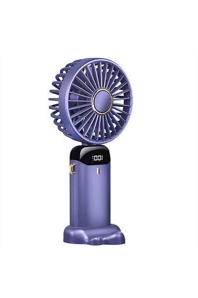 Healife Ventilator portabil, 3 în 1, 5 viteze, reglabil la 90 de grade, afișaj LED, violet, 4000mAh