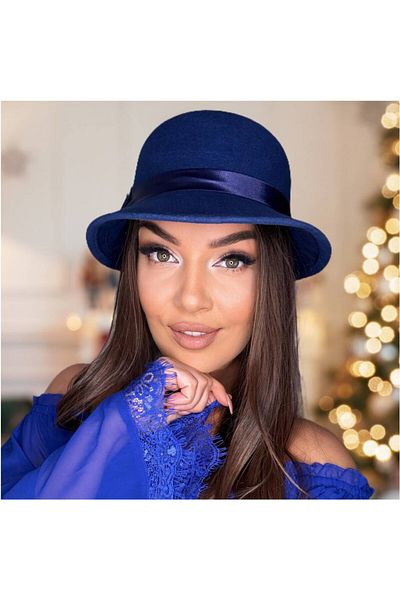 Confortino Luxury women's felt hat with small brims - ONE SIZE, ADJUSTABLE