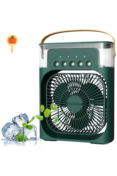 Ronyes Ventilator portabil, umidificator, aromaterapie, verde, alimentat prin USB