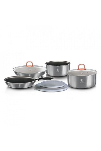 OEM Set oale si tigai marmorate cu maner detasabil (9 piese) din aluminiu forjat Moonlight Collection Be