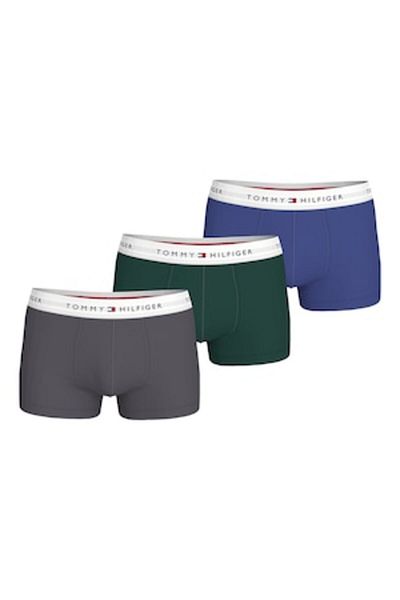Tommy Hilfiger Set de boxeri cu talie cu logo - 3 perechi, Albastru marin, Verde închis, Gri închis, L