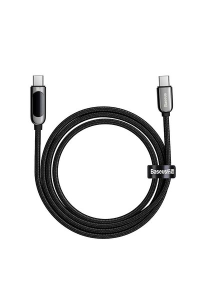dalip Cablu de încărcare și transfer de date, USB Tip-C la USB Tip-C, Cablu de date cu afișaj, 100W, Încărcare rapidă, 1
