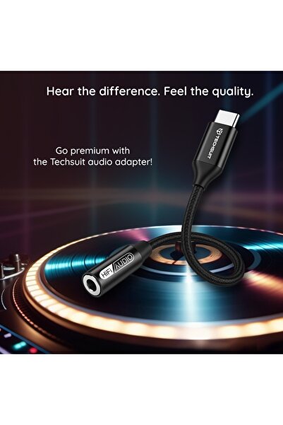 SKYDDAR INNOVATION Καλώδιο προσαρμογέα Type-C 3,5 mm, FuseXound AC13, 3A, μαύρο