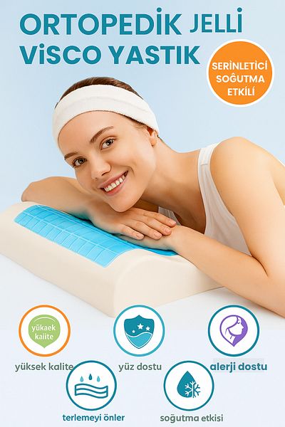 Viscomina Pernă Ortopedică Mega Size Visco cu Strat de Gel Răcitor – 60x40x14 cm
