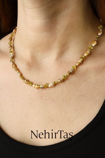 NehirTaş Certified Citrine Mussel Necklace