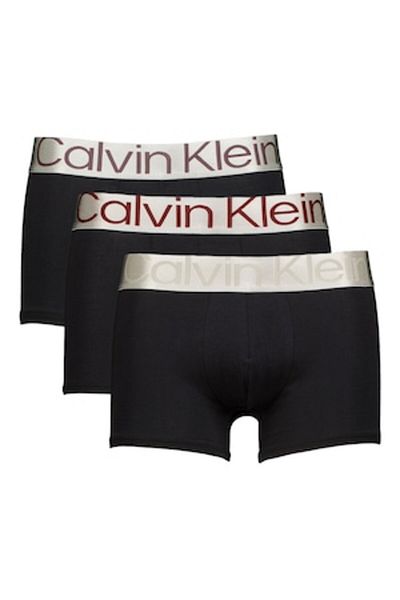 Calvin Klein , Set of boxers with logo waistband - 3 pairs, Black, Light Silver, L