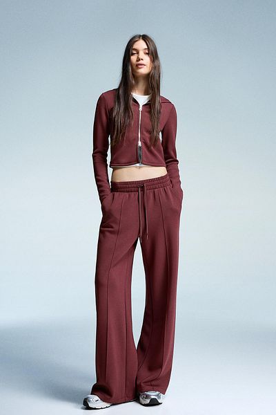 Bershka Soft touch wide-leg trousers