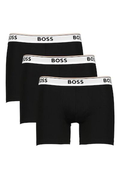 BOSS , Set of Boxers with Logo Waistband - 3 Pack, White, Black, M