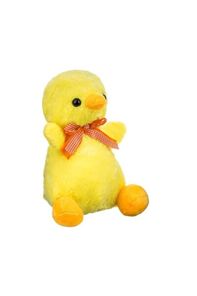 divendi-ro Găină galbenă șezând cu fundă portocalie, poliester, 19×19×30 cm