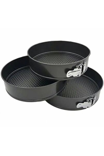 Welora Set 3 tavi rotunde din otel carbon, Fund detasabil, Dimensiuni 18/20/22, Negru