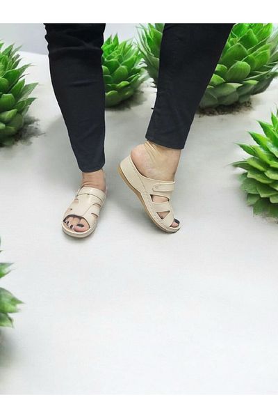 GEZER Papuci de casă pentru femei, cu toc, cu cataramă, cu vârf festonat, compatibil cu elastic