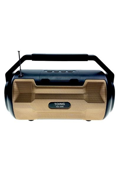 TOING Portable bass speaker with flashlight, solar and electric charging, gold