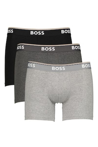 BOSS , Set of Boxers with Logo Waistband - 3 Pairs, Black, Grey, L