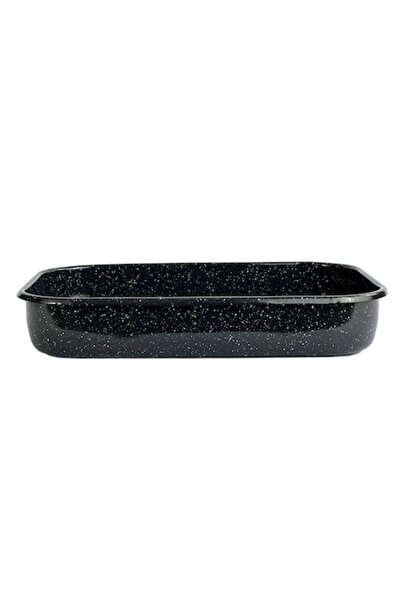 Emailul Medias Email-Enamel Roasting Tray Without Handles, 3.4 liters, 32 cm diameter, black with speckles