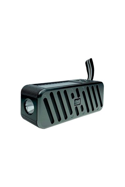 JSJZ Portable radio speaker with flashlight, solar and electric charging, Bluetooth gray
