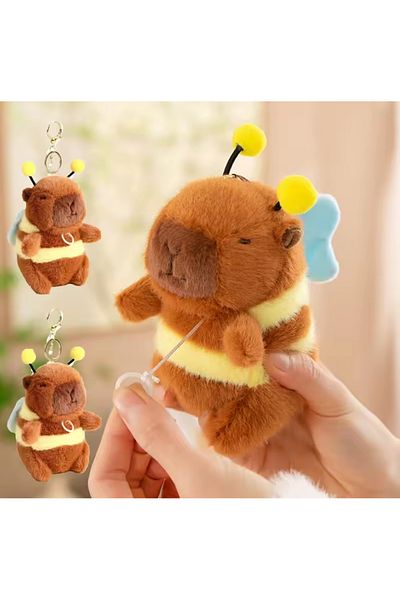 NB market Bee Capybara Plush Toy. Capybara Flapping Wings Bag Ornament Keychain Model 12cm Capybara