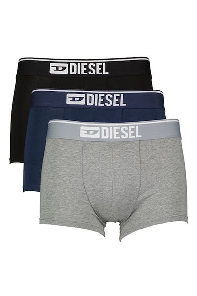Diesel Set boxer cu logo Damien - 3 perechi, Negru, Gri melanj, Albastru marin, 2XL